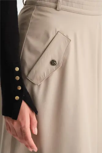 Армине Юбка-Клеш с Грубой Строчкой 24K1712 Камень - 5