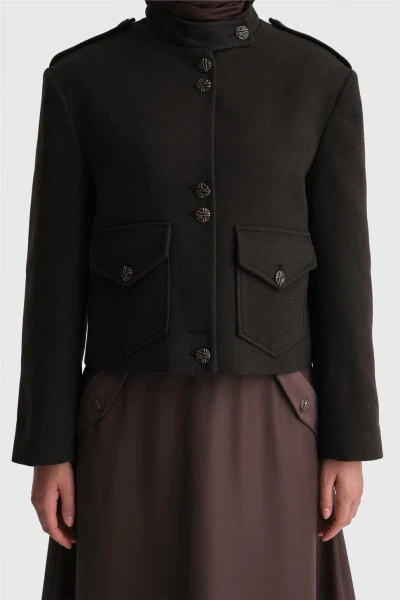 Armine Jacket with Epaulets, 24K5713 Brown - 13