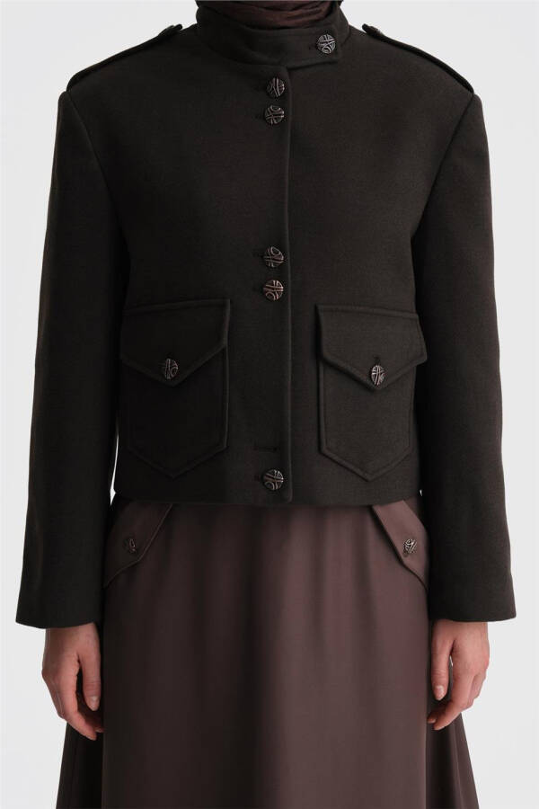 Armine Jacket with Epaulets, 24K5713 Brown - 13