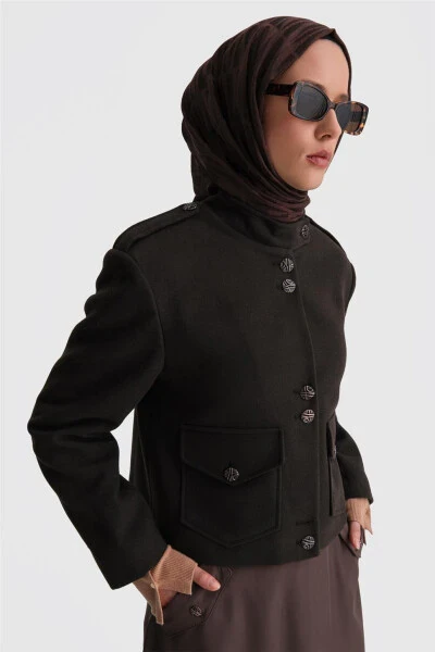 Armine Jacket with Epaulets, 24K5713 Brown - 3