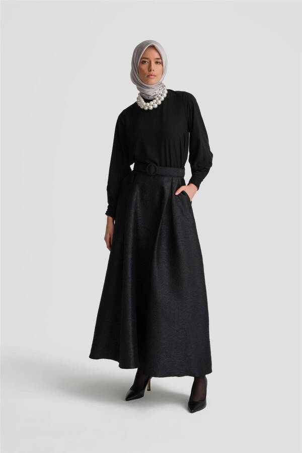 Armine Jacquard Puffy Skirt 24K1700 Black - 1