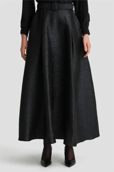 Armine Jacquard Puffy Skirt 24K1700 Black - ARMINE (1)