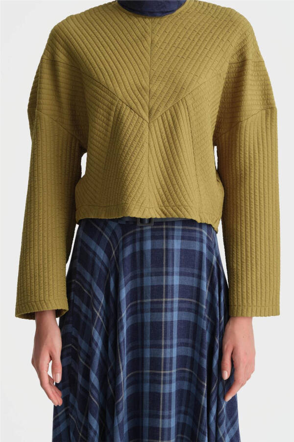 Armine Knit Striped Effect Sweater 24K3616 Green - 3