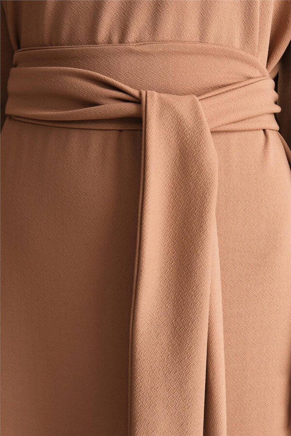 Armine Knit Waist Tie-Up Dress ORT9727 Camel - 9