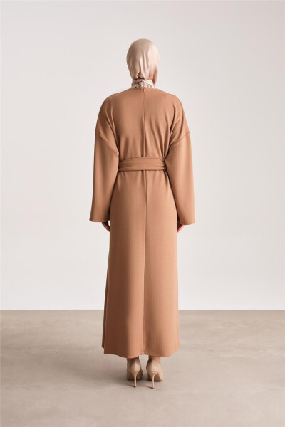 Armine Knit Waist Tie-Up Dress ORT9727 Camel - 10