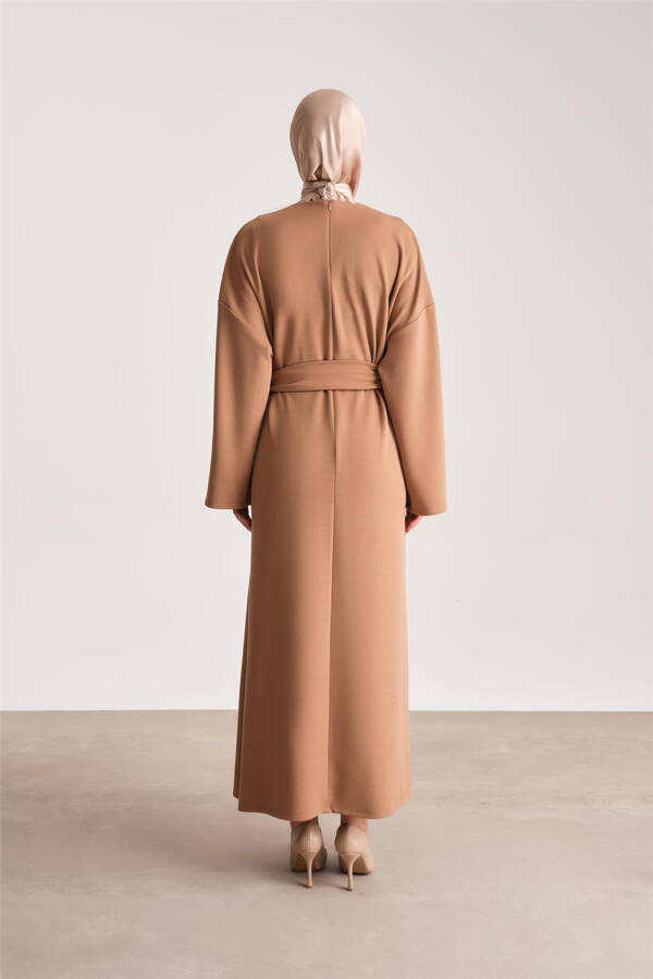 Armine Knit Waist Tie-Up Dress ORT9727 Camel - 10
