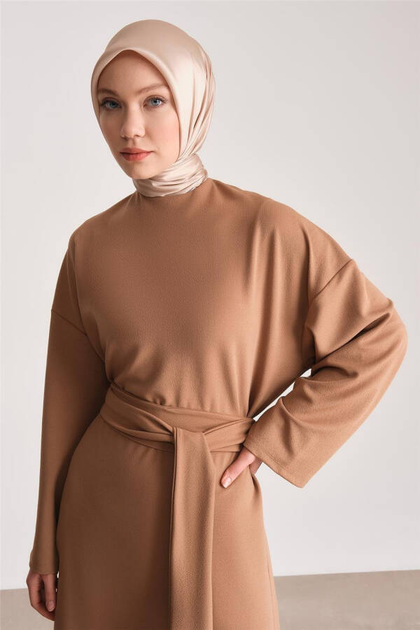 Armine Knit Waist Tie-Up Dress ORT9727 Camel - 1
