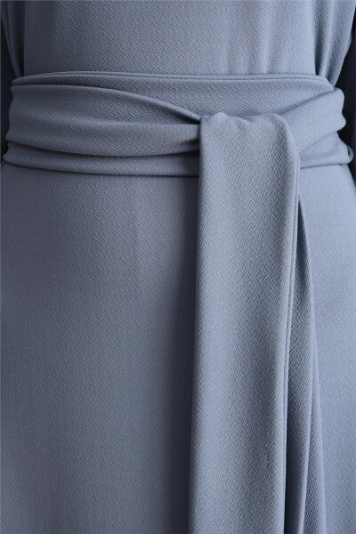 Armine Knit Waist Tie-Up Dress ORT9727 Indigo - 11