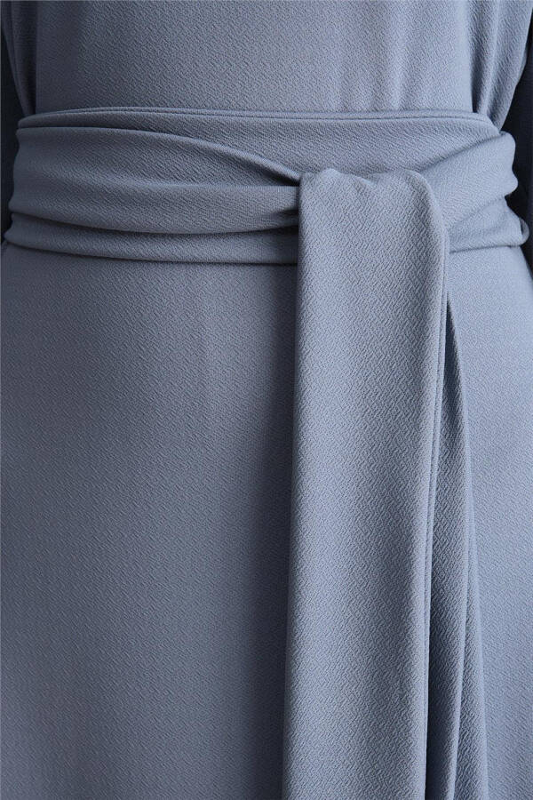 Armine Knit Waist Tie-Up Dress ORT9727 Indigo - 11