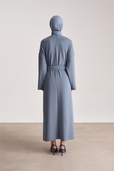 Armine Knit Waist Tie-Up Dress ORT9727 Indigo - 12