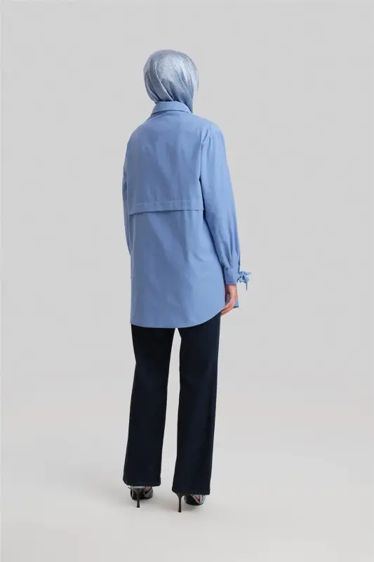 Armine Kol Detaylı Gömlek 23K3441 Açık Mavi - 6