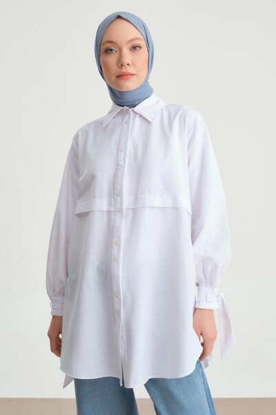 Armine Kol Detaylı Gömlek 23K3441 Beyaz - 9
