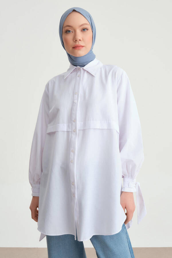 Armine Kol Detaylı Gömlek 23K3441 Beyaz - 9