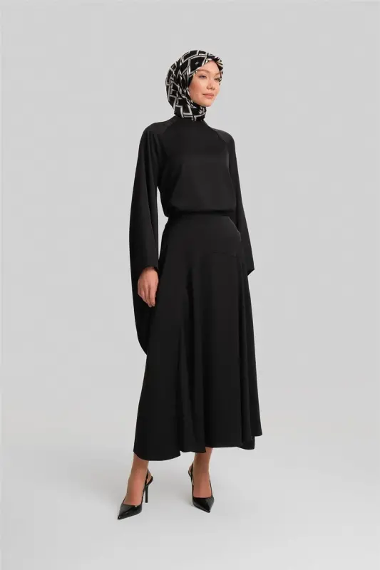 Armine Kuplu Ve Godeli Etek 24Y1623 Siyah - ARMINE