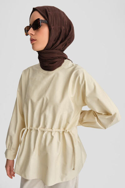 Armine Lace Detail Cotton Blouse 24K3619 Moonstone - 9
