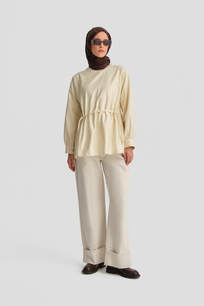 Armine Lace Detail Cotton Blouse 24K3619 Moonstone - ARMINE (1)