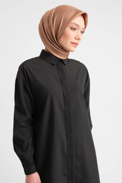 Armine lenta aksessuarli Tunika 24Y4013 Qora - ARMINE