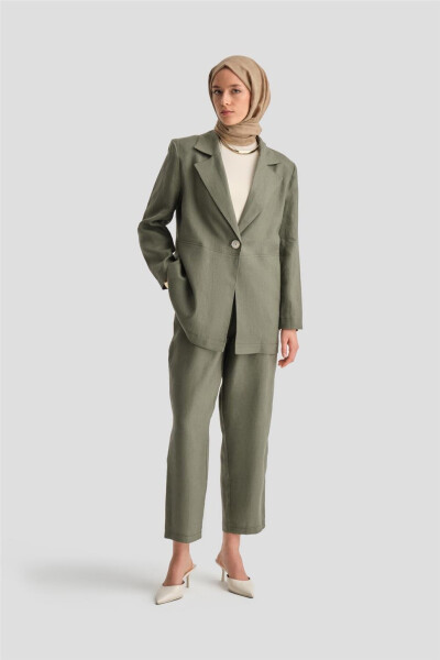 Armine Linen Blazer Suit (24K6821) Khaki - 10