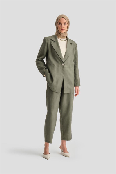 Armine Linen Blazer Suit (24K6821) Khaki - 12