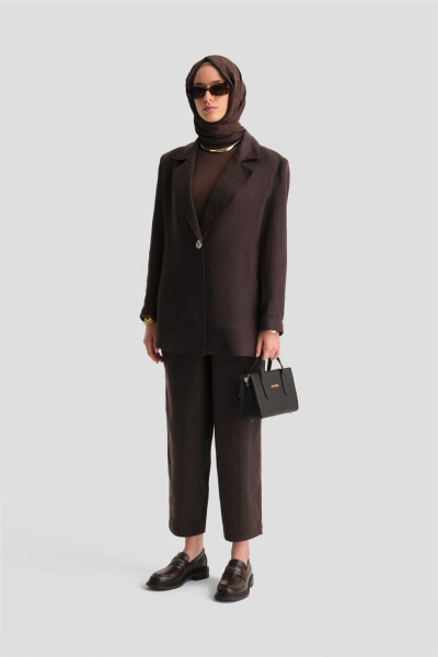 Armine Linen Jacket Suit (24K6821) Bitter Coffee - 11