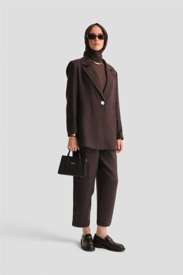 Armine Linen Jacket Suit (24K6821) Bitter Coffee - 12