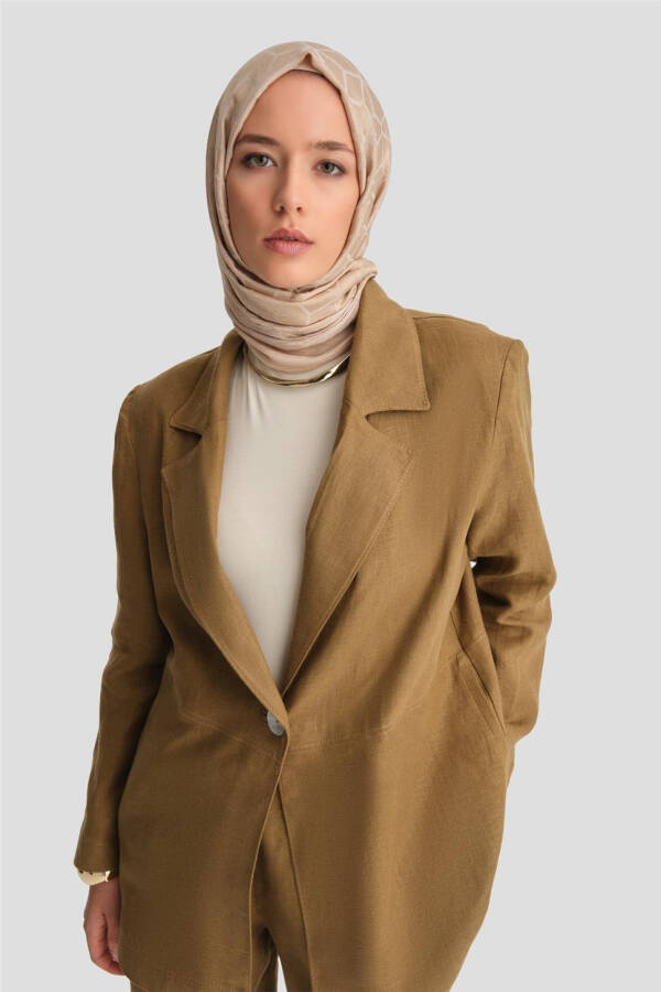 Armine Linen Jacket Suit (24K6821) Camel - 12