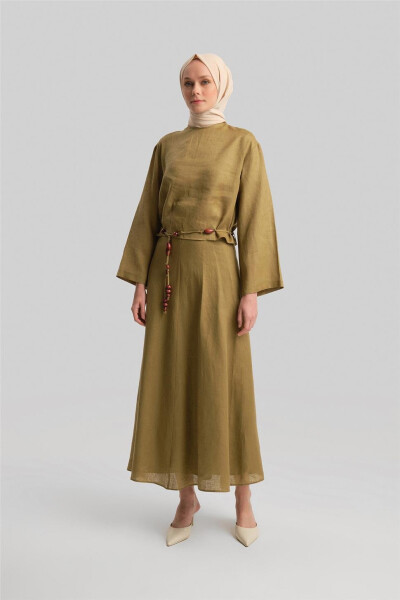 Armine Linen Skirt Suit 24Y6829 Olive - 10