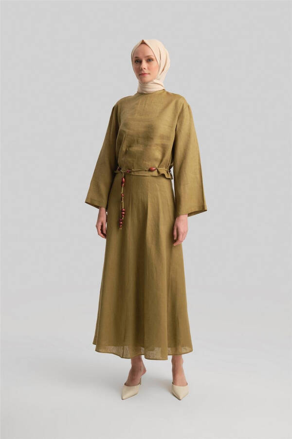 Armine Linen Skirt Suit 24Y6829 Olive - 10