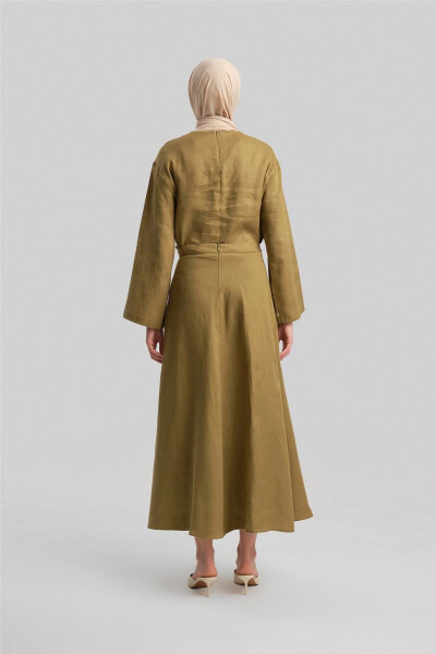 Armine Linen Skirt Suit 24Y6829 Olive - 17