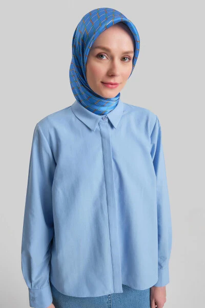 Armine Manjetli Logo Basic Ko'ylak 24Y3522 Kulrang Movi - 4