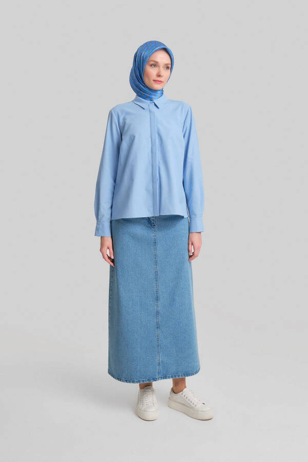 Armine Manjetli Logo Basic Ko'ylak 24Y3522 Kulrang Movi - 6