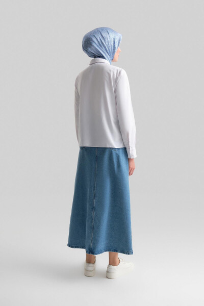 Armine Manşeti Logolu Basic Gömlek 24Y3522 Beyaz - 10