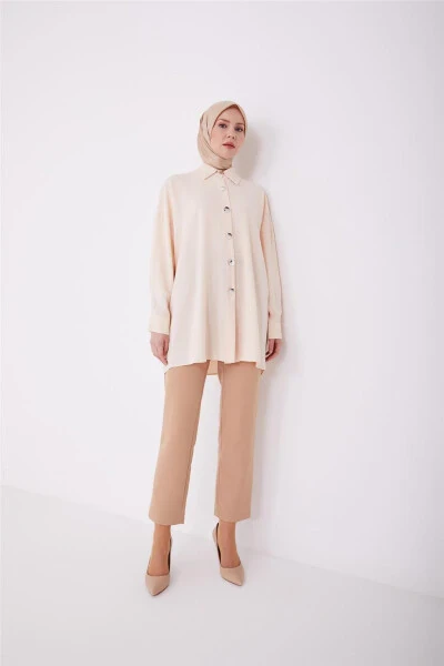 Armine Metal Button Front Shirt 23Y3000 Nude - 5