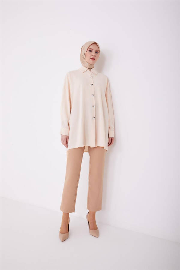 Armine Metal Button Front Shirt 23Y3000 Nude - 5
