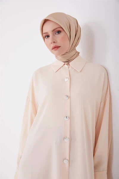 Armine Metal Button Front Shirt 23Y3000 Nude - ARMINE (1)