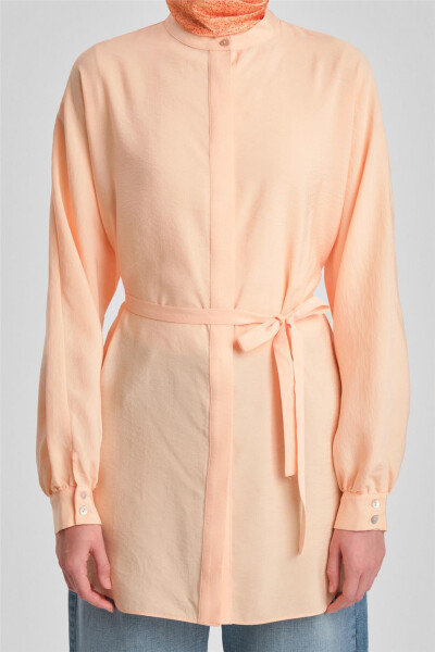 Armine Mother-of-Pearl Buttoned Belted Shirt 24Y3545 Peach - 5