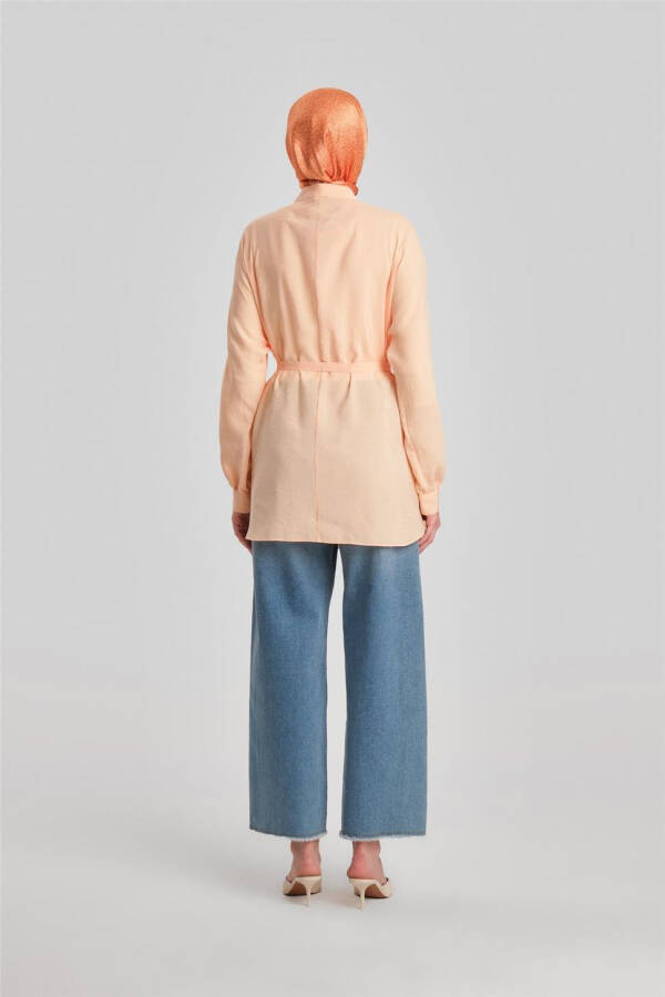 Armine Mother-of-Pearl Buttoned Belted Shirt 24Y3545 Peach - 6