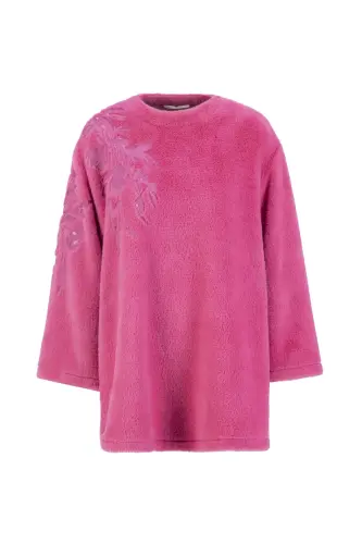 Armine Nakış Detaylı Peluş Tunik 24K4304 Pembe - 4
