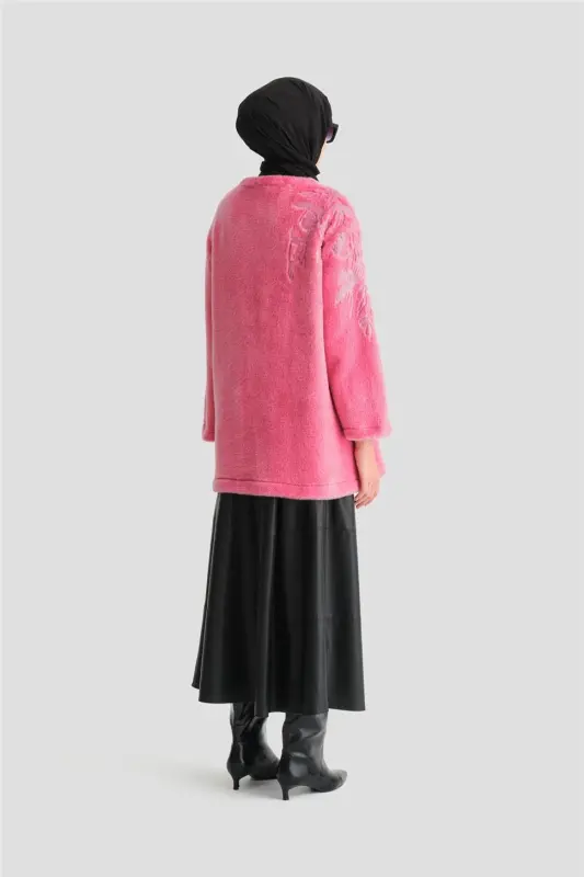 Armine naqsh detalli peluş tunik 24K4304 pushti - 7