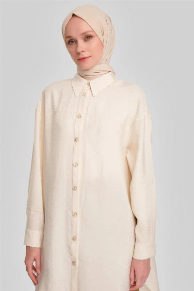 Armine Natural Button Modal Tunic 24Y4024 Moonstone - ARMINE (1)