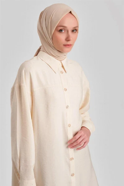 Armine Natural Button Modal Tunic 24Y4024 Moonstone - 3