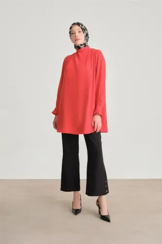 Armine Paçası Düğmeli Flare Pantolon 24Y2611 Siyah - 4