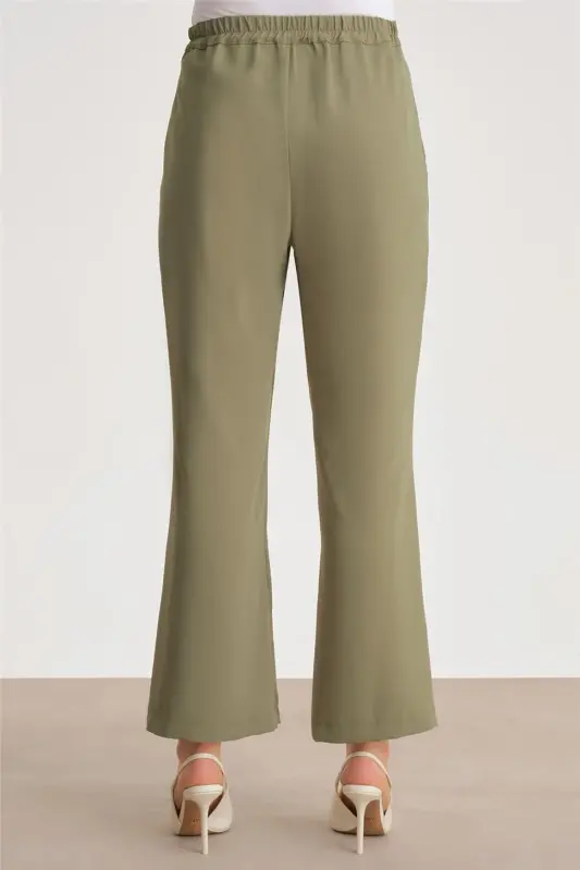 Armine Paçası Düğmeli Flare Pantolon 24Y2611 Yeşil - 5