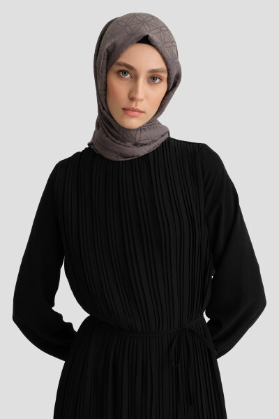 Armine Piliseli Elbise 24Yd9435 Siyah - 7