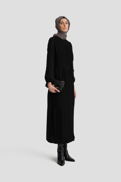 Armine Pleated Dress 24Yd9435 Black - 5