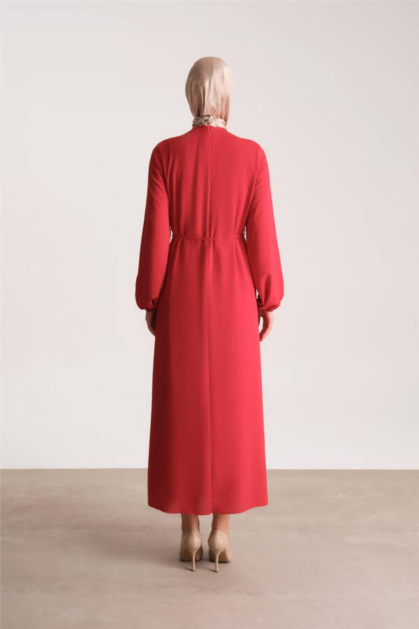 Armine Pleated Dress, 24Yd9435, Red - 12