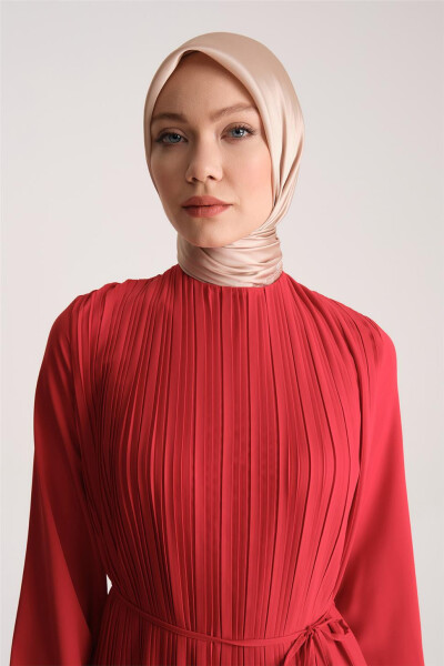 Armine Pleated Dress, 24Yd9435, Red - 4