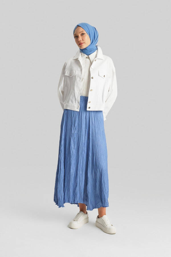Armine Pleated Skirt with Wrinkled Look 24YD5601 Baby Blue - 1
