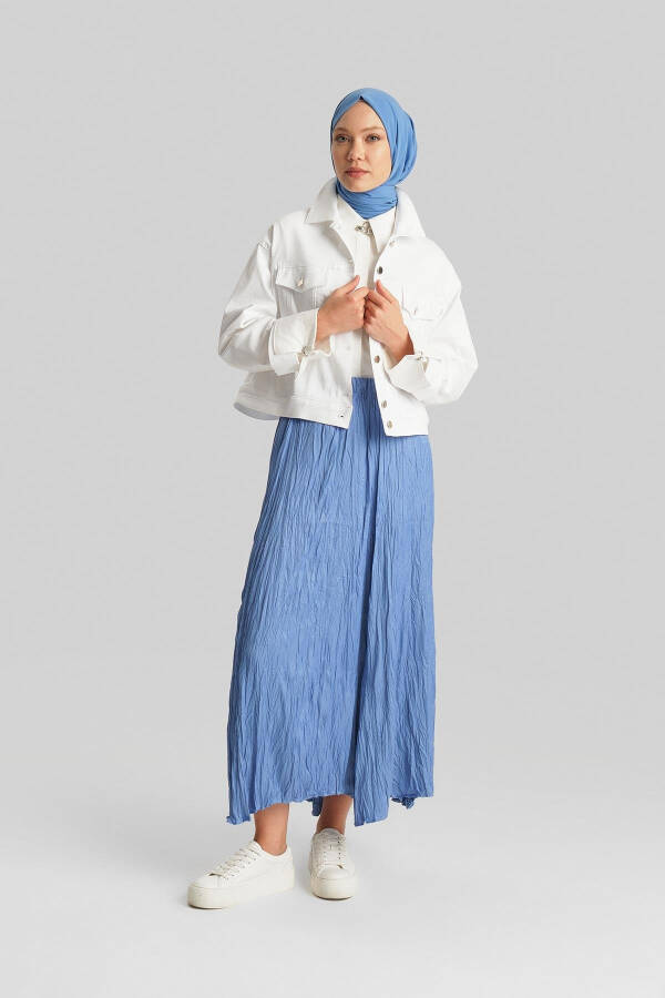 Armine Pleated Skirt with Wrinkled Look 24YD5601 Baby Blue - 2
