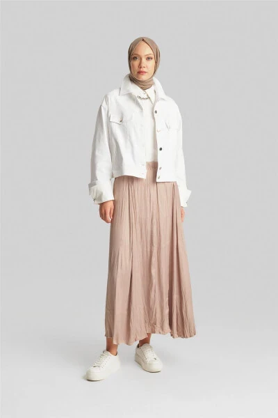 Armine Pleated Skirt with Wrinkled Look 24YD5601 Beige - ARMINE (1)